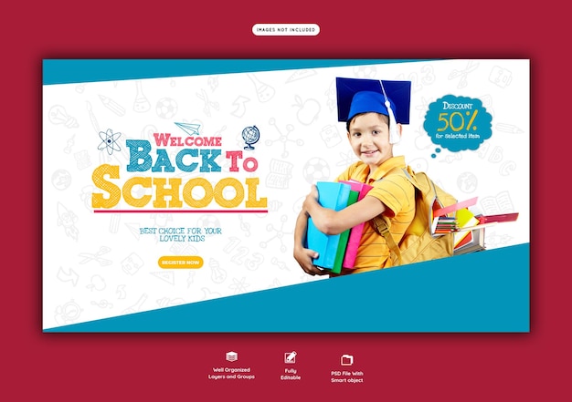 Back to school web banner template