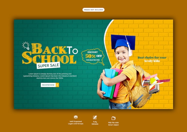 Back to school web banner template