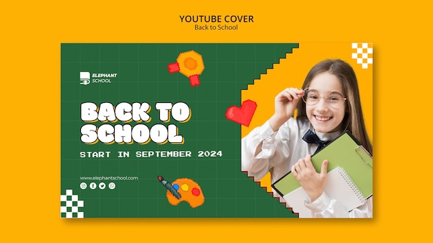 PSD back to school youtube cover template