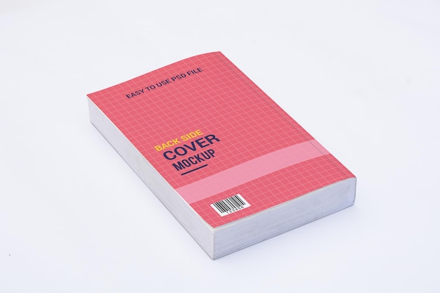 Back side book cover mockup template