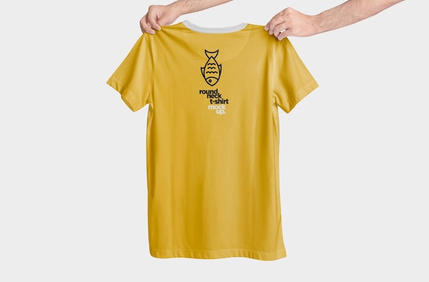 Back side of Half Sleeves TShirt Mockup