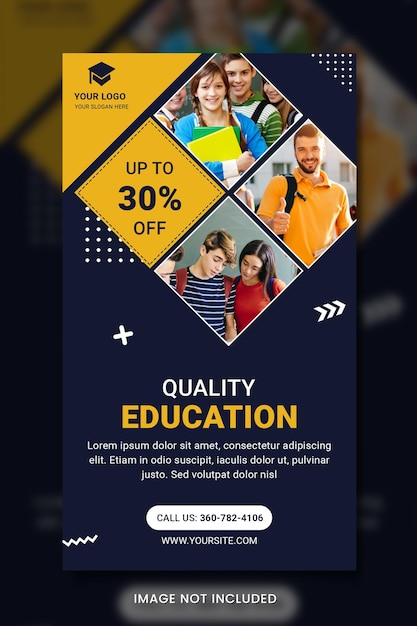 PSD back to school education banner instagram-post