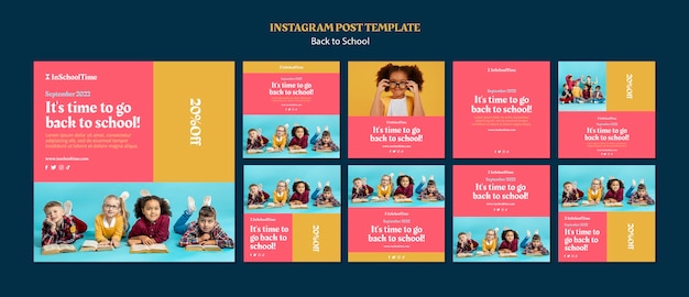 PSD 学校に戻るinstagram投稿コレクション