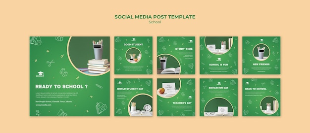 PSD 新学期ソーシャルメディアの投稿テンプレート