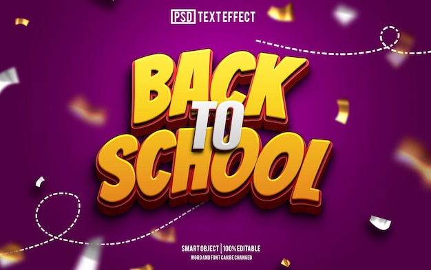 back to school text effect font editable typography 3d text