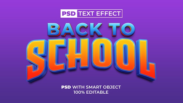 Back to school text effect style Editable text effect