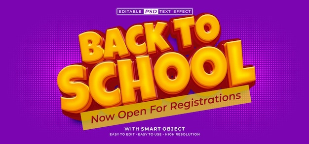 Back to school with 3D text style effect
