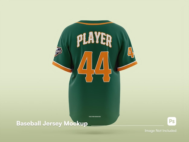 Back view baseball jersey 3d isolated mockup