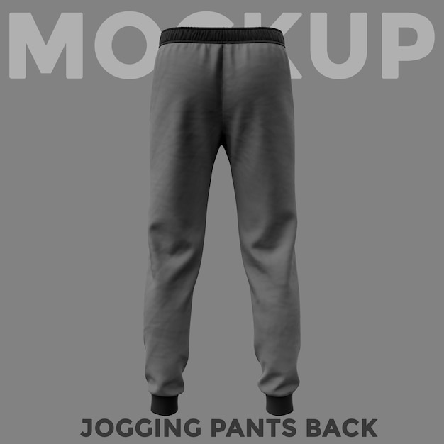 Back view gray sweatpants mockup
