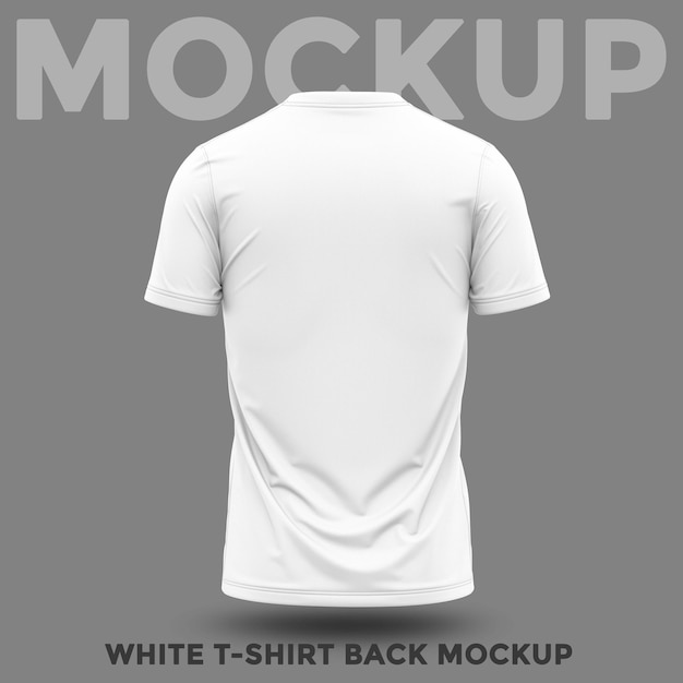 Premium PSD | Back view of shirt with round neck mockup