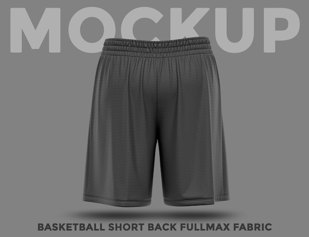 PSD back view training black short mockup