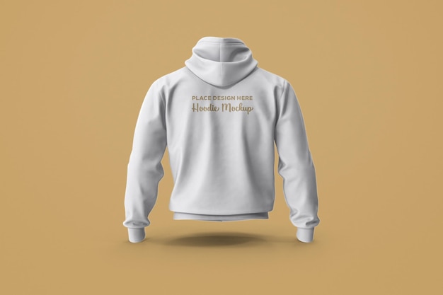 Back View White Male Jacket Mockup Template Design PSD (Wyświetlanie wzoru białej kurtki męskiej)