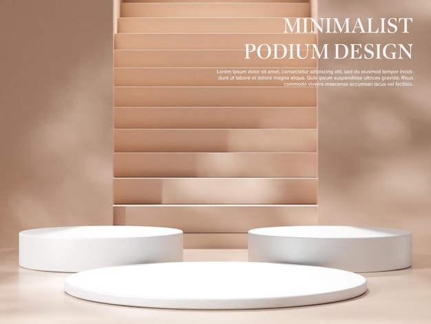 Background 3d scene with empty podium product display mock up minimal style and geometric