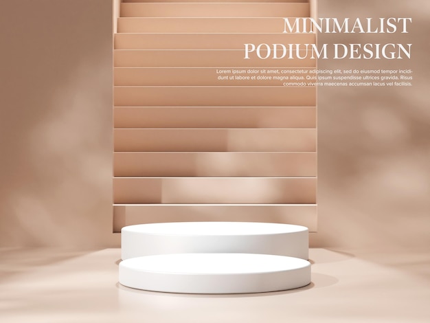 Background 3d scene with empty podium product display mock up minimal style and geometric