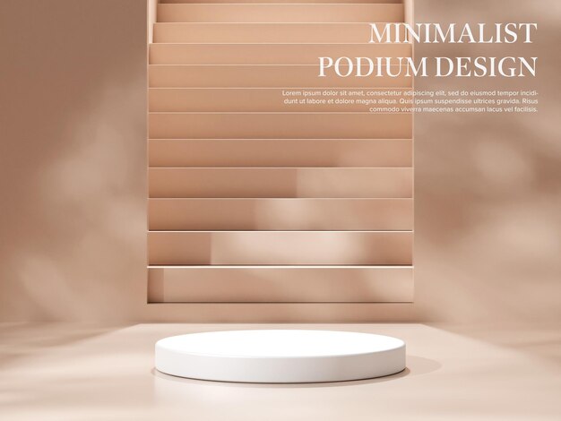 Background 3d scene with empty podium product display mock up minimal style and geometric