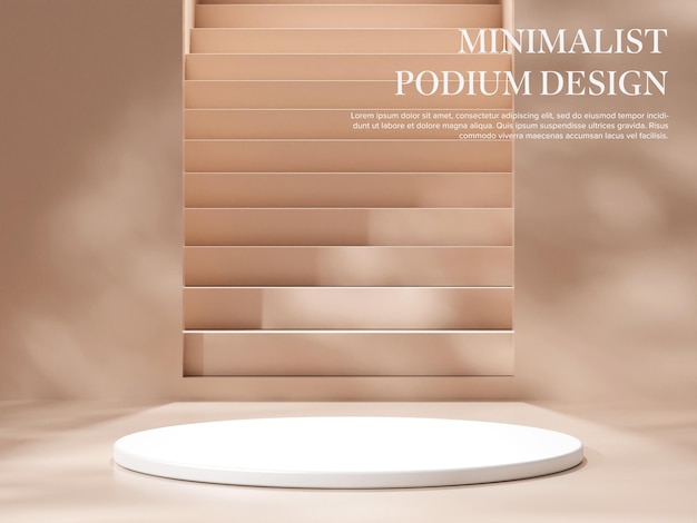 Background 3d scene with empty podium product display mock up minimal style and geometric