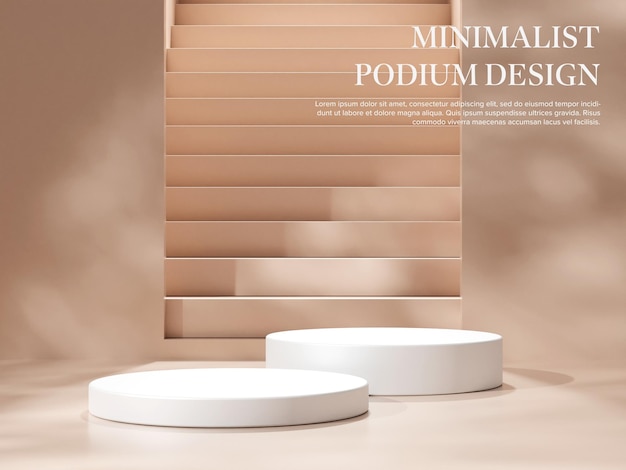 PSD background 3d scene with empty podium product display mock up minimal style and geometric