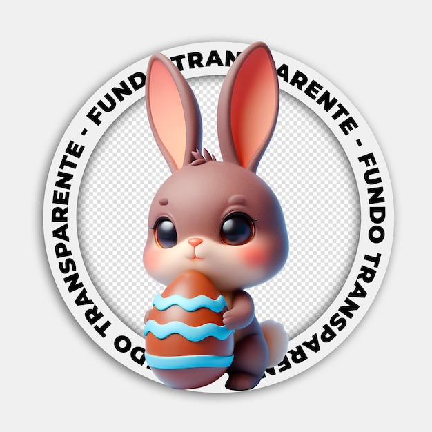 PSD Фоновое изображение кролика с пасхальным яйцом