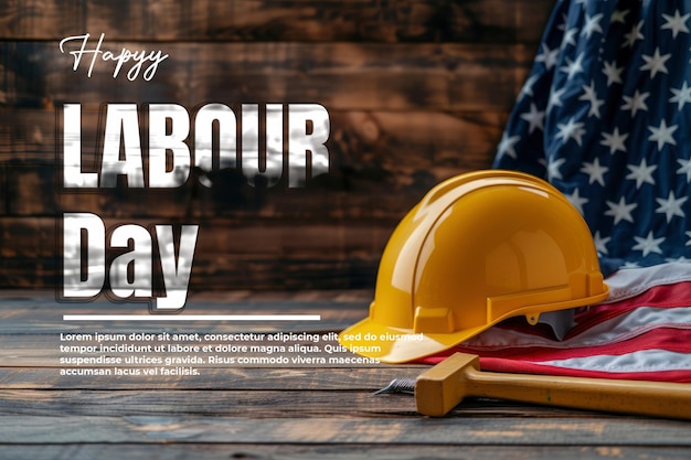 PSD background mark the importance of construction workers in la happy labor day concept