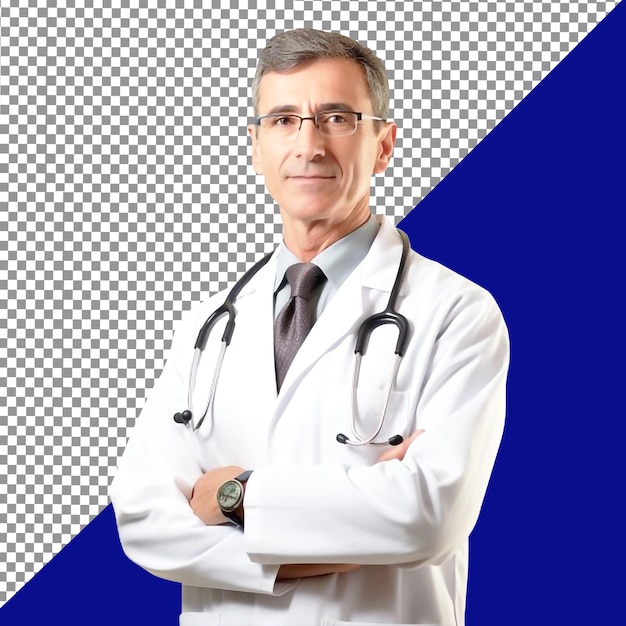 Background removed doctor image PSD file