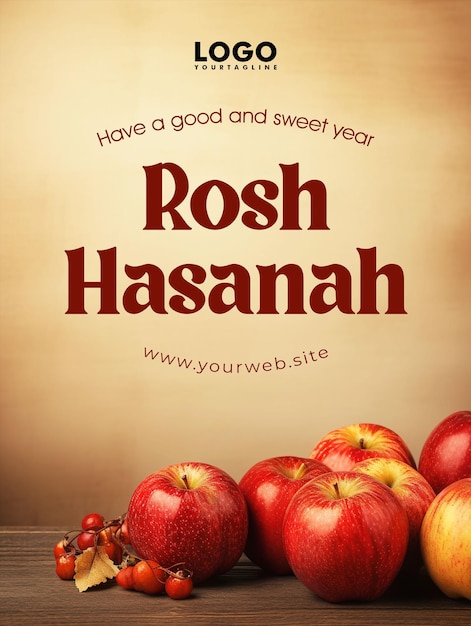 Rosh Hashanah 축하 포스터 디자인 배경