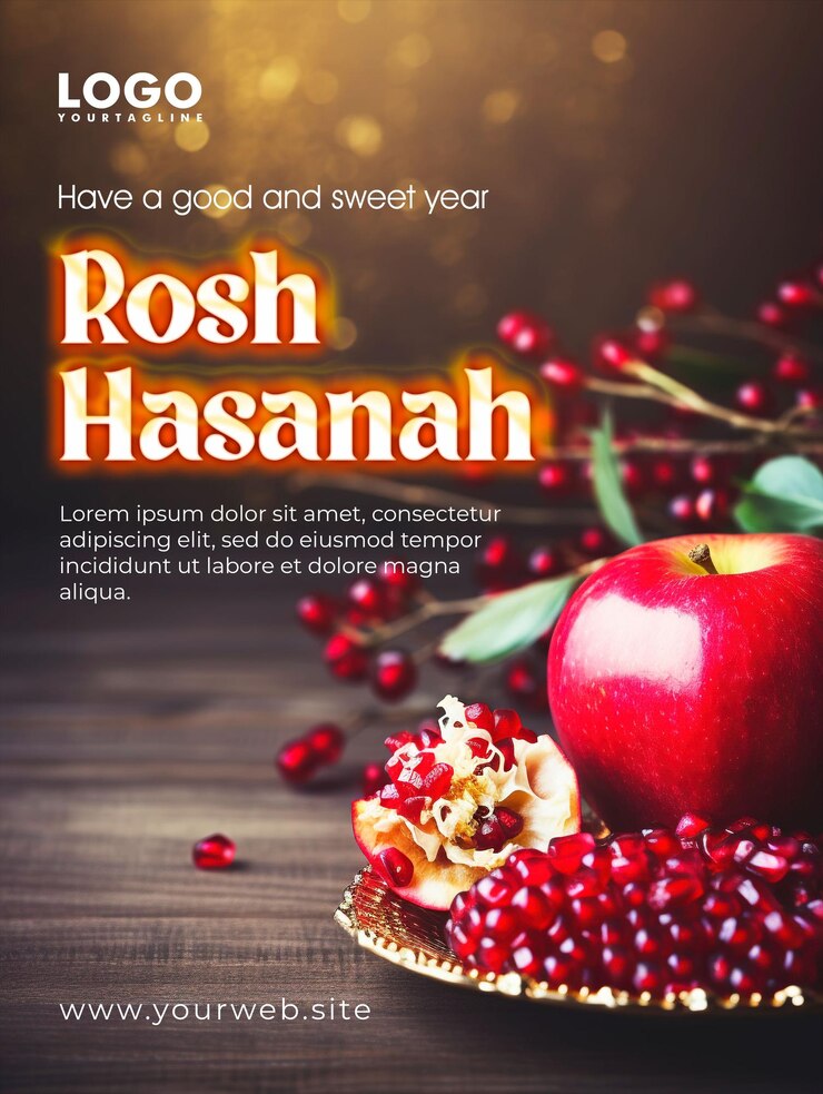 Premium PSD Background for rosh hashanah celebration poster design