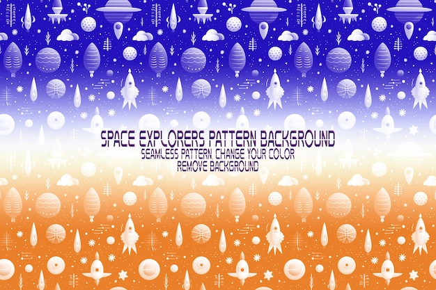 background texture with space explorers shuttles planets and stars editable psd pattern