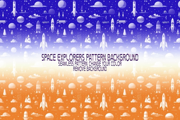 background texture with space explorers shuttles planets and stars editable psd pattern