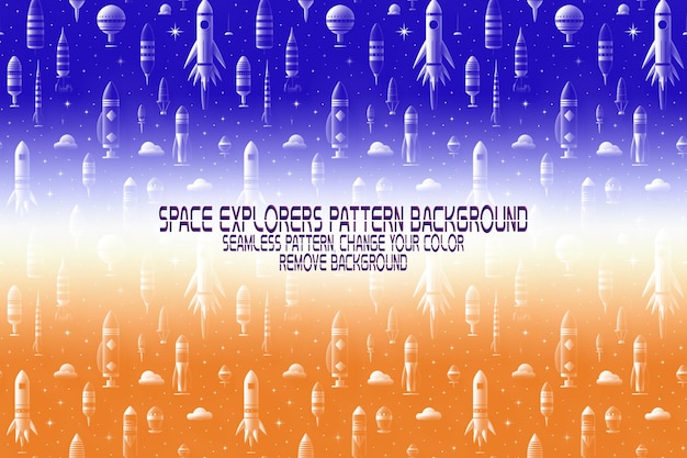 PSD Текстура фона с космическими исследователями шаттлы планеты и звезды редактируемый psd образец