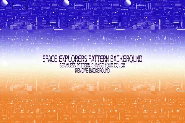 우주 탐험기 우주왕복선 행성 및 별 편집 가능한 Psd 패턴과 함께 배경 텍스처