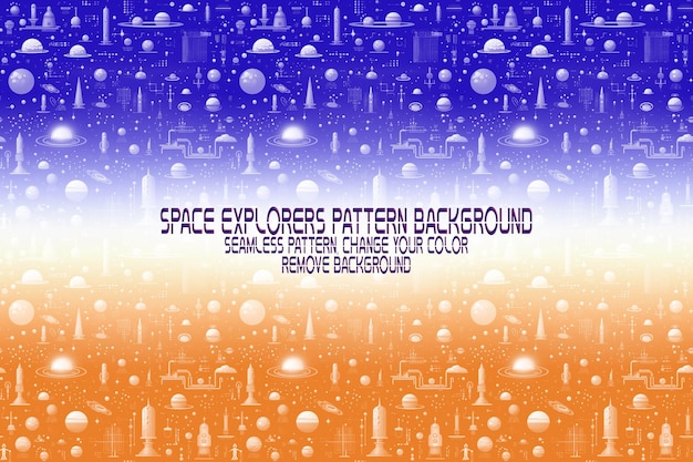 background texture with space explorers shuttles planets and stars editable psd pattern