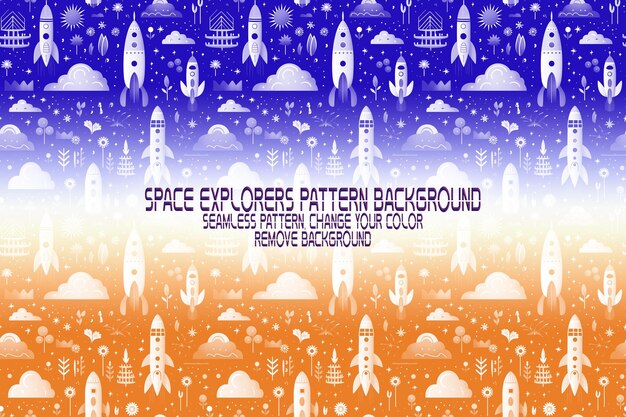 background texture with space explorers shuttles planets and stars editable psd pattern
