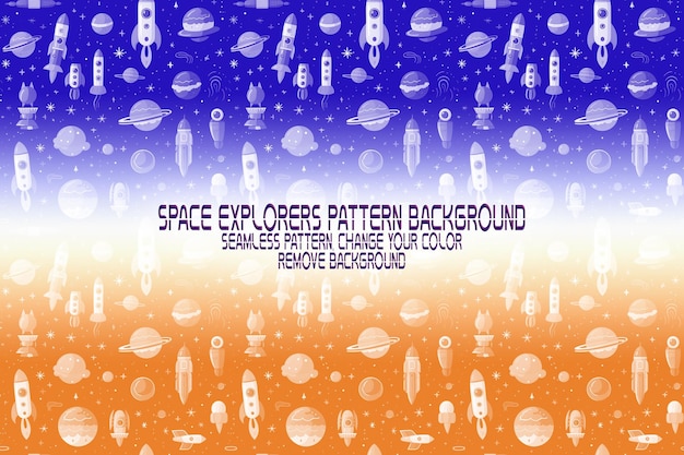 background texture with space explorers shuttles planets and stars editable psd pattern
