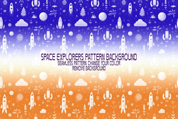 PSD background texture with space explorers shuttles planets and stars editable psd pattern