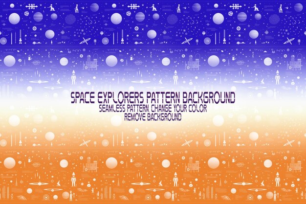 PSD background texture with space explorers shuttles planets and stars editable psd pattern