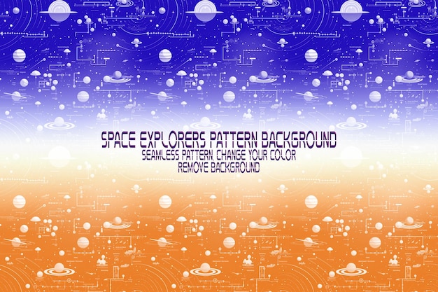 PSD background texture with space explorers shuttles planets and stars editable psd pattern