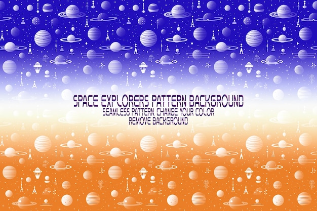 Background texture with space explorers shuttles planets and stars editable psd pattern