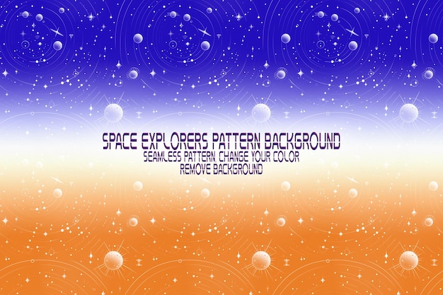 Background texture with space explorers shuttles planets and stars editable psd pattern