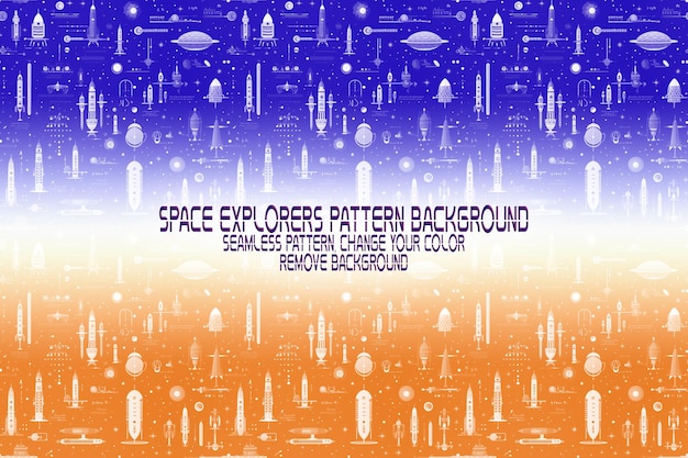 Background texture with space explorers shuttles planets and stars editable psd pattern