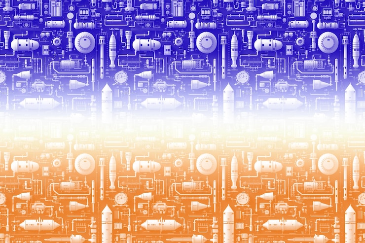 PSD background texture with space explorers shuttles planets and stars editable psd pattern