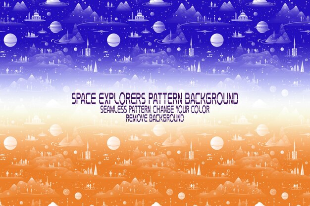 Background texture with space explorers shuttles planets and stars editable psd pattern