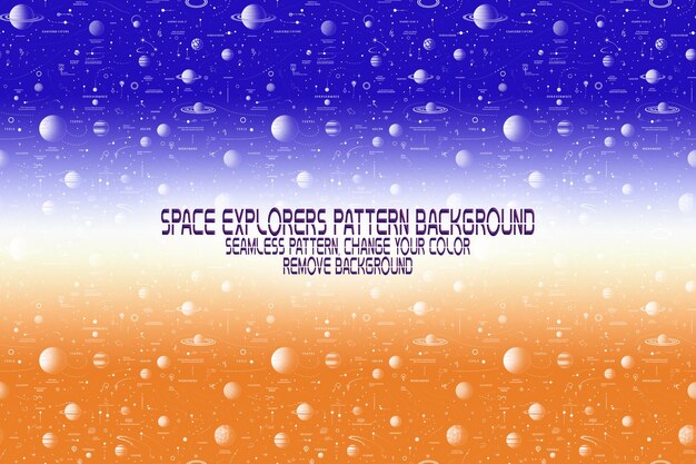 PSD background texture with space explorers shuttles planets and stars editable psd pattern