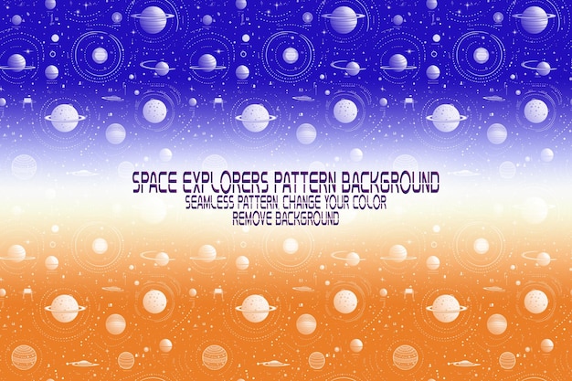 Background texture with space explorers shuttles planets and stars editable psd pattern