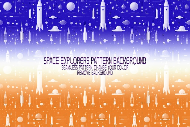 background texture with space explorers shuttles planets and stars editable psd pattern