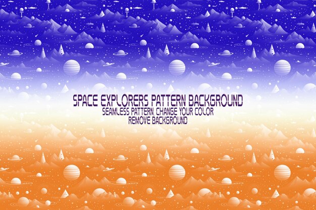 PSD background texture with space explorers shuttles planets and stars editable psd pattern