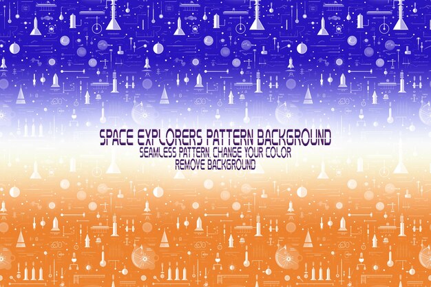 PSD background texture with space explorers shuttles planets and stars editable psd pattern