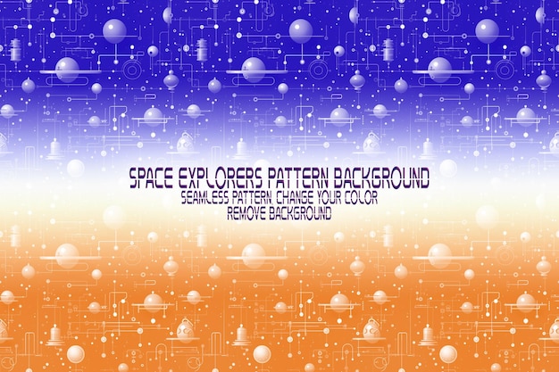 Background texture with space explorers shuttles planets and stars editable psd pattern