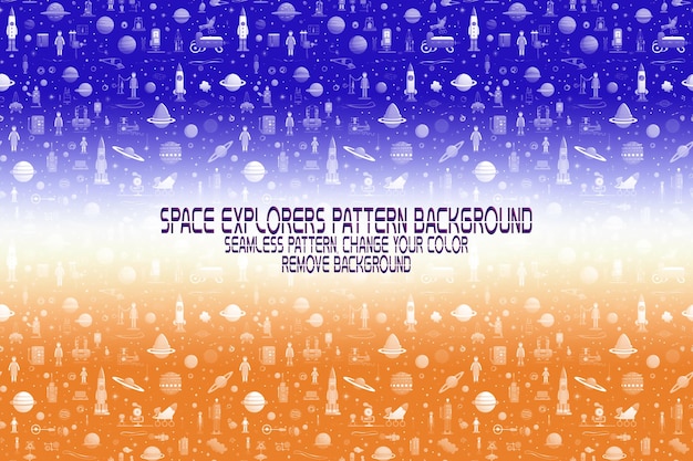 PSD background texture with space explorers shuttles planets and stars editable psd pattern