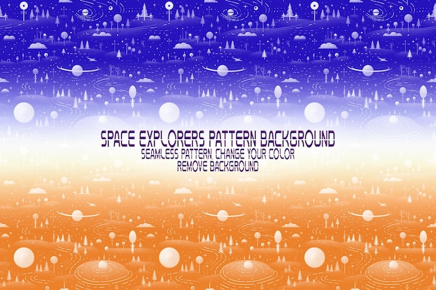 PSD background texture with space explorers shuttles planets and stars editable psd pattern