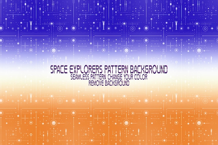 PSD background texture with space explorers shuttles planets and stars editable psd pattern